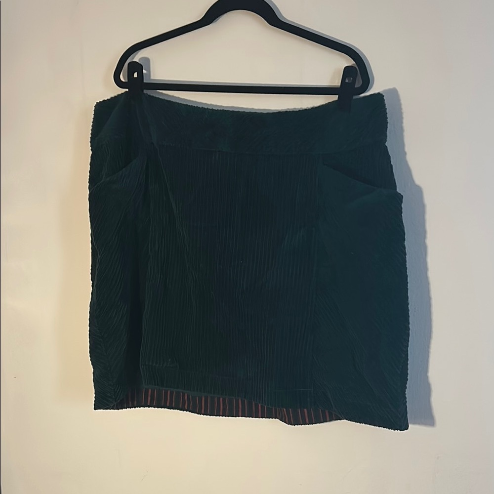 Anthropologie Corduroy Green Skirt